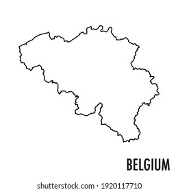 Vector high quality map of the European kingdom of Belgium - Simple hand made line drawing map