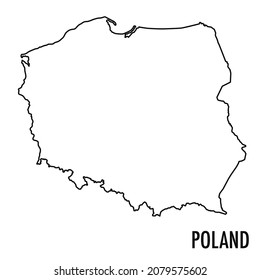 Vektorgrafik von hoher Qualität des europäischen Staates Polen - Einfache, handgemachte Zeichenkarte