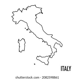 Vector high quality map of the European state of Italy - Simple hand made line drawing map