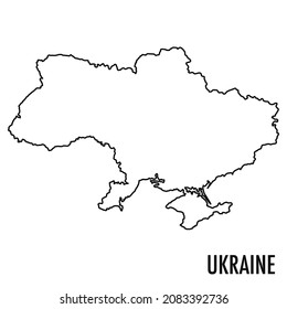 Vector high quality map of the European state of Ukraine - Simple hand made line drawing map