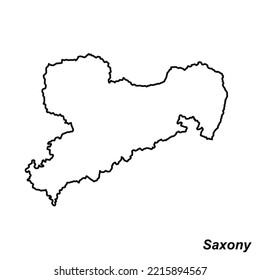 Vector high quality map of the German federal state of Saxony - Simple hand made line drawing map