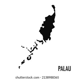 Mapa vectorial de alta calidad del estado de Oceanía de Palau - Silueta negra simple mapa de alta calidad