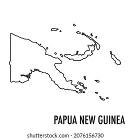Mapa vectorial de alta calidad del estado oceánico de Papúa Nueva Guinea - Mapa de líneas simple hecho a mano