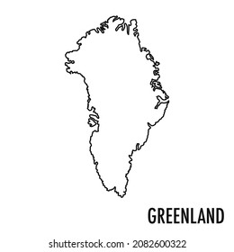 Vector high quality map of the state of Greenland - Simple hand made line drawing map