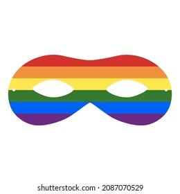 Vector high quality multicolored lgbt eye mask icon isolated on white background. Gay pride celebrations concept