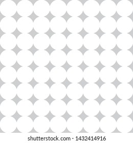 Vector high quality seamless subtle pattern. Modern stylish abstract texture. Repeating geometric tiles from negative space white circles elements
