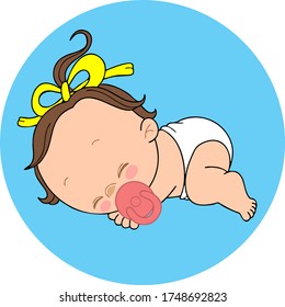 vector of high quality sleeping baby