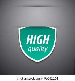 Vector high quality tag on grey background.