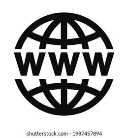 Vektorgrafik von hochwertigem World Wide Web (WWW), Illustration Symbol einzeln auf weißem Hintergrund. Symbol für globales Kommunikationskonzept