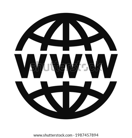 Vector high quality World Wide Web (WWW) illustration icon isolated on white background. Global communication concept symbol