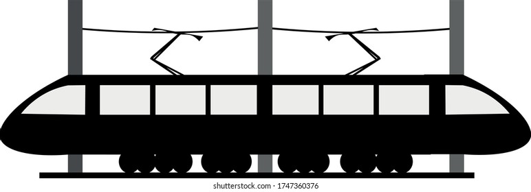 Vector of a high speed electric train