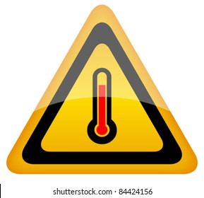 Vector high temperature warning sign, eps10 illustration