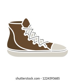 vector high top sport shoes. Flat illustration of training shoes. fashion footwear isolated on white background. shoe sign symbol. fashion icon