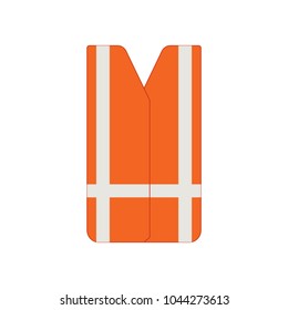 Vector high visibility orange vest with reflectors