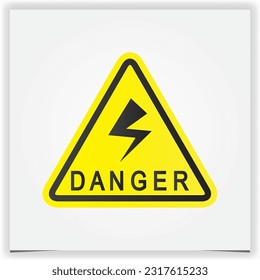 Vector high voltage sign on white background danger sign illustration premium design vector eps10