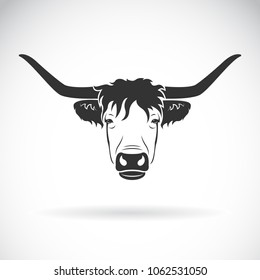 Vector highland cattle cow head design white background  Farm Animals  Easy editable layered vector illustration 
