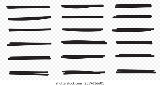Vector highlighter brush line strokes. eps 10.
