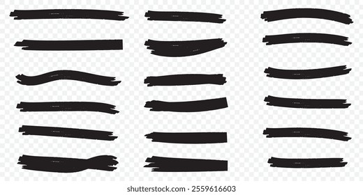 Vector highlighter brush line strokes. eps 10.