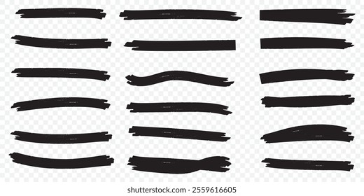 Vector highlighter brush line strokes. eps 10.