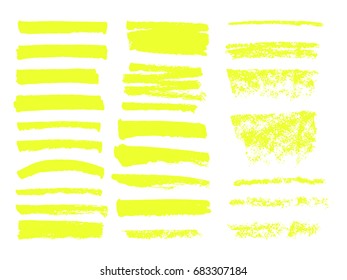 Vector highlighter brush lines. Hand drawing.