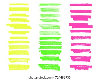 Vector Highlighter Brush Lines Hand Drawing Stock Vector (Royalty Free ...