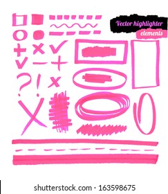 Vector highlighter elements. 