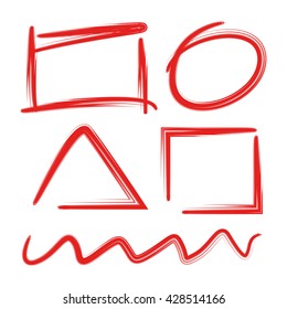 vector highlighter elements abstract circle and underlines