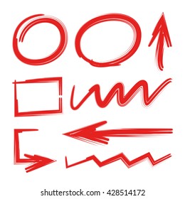 vector highlighter elements abstract circle and underlines