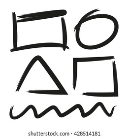 vector highlighter elements abstract circle and underlines