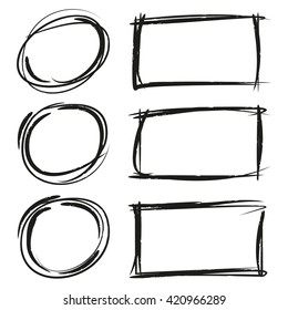 vector highlighter elements circle rectangle marker