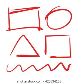 vector highlighter elements circles and underlines