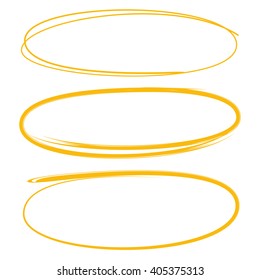 vector highlighter elements scribble circle and oval for highlighting text