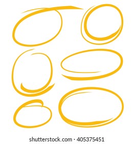 vector highlighter elements scribble circle and oval for highlighting text