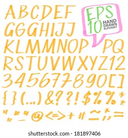 vector highlighter elements VOL 3 - handwritten alphabet, color can be changed by one click