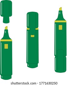 
Vector highlighter green color on white background