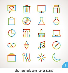 Vector Highlighter Line Icons for any purpose Set 8