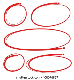 vector highlighter marks, circles