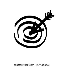 Vector highlighter target with arrow. Sketch