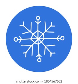 Vector destaca un icono de portada para las historias de medios sociales. Copos de nieve. Ilustración de navidades al estilo doodle. Hand dibujó plantillas redondas para los bloggers contemporáneos.
