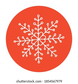 Vector destaca un icono de portada para las historias de medios sociales. Copos de nieve. Ilustración de navidades al estilo doodle. Hand dibujó plantillas redondas para los bloggers contemporáneos.