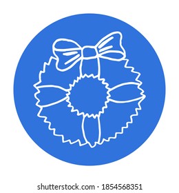 Vector highlights cover icon for social media stories. Illustration of christmas in doodle style. Hand drawn round templates for contemporary bloggers.