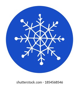 Vector highlights cover icon for social media stories. Snowflakes. Illustration of christmas in doodle style. Hand drawn round templates for contemporary bloggers.
