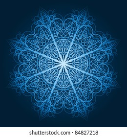 vector highly detailed blue snowflake