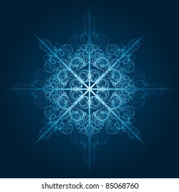 vector highly detailed blue snowflake