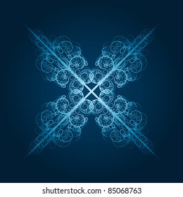 vector highly detailed blue snowflake