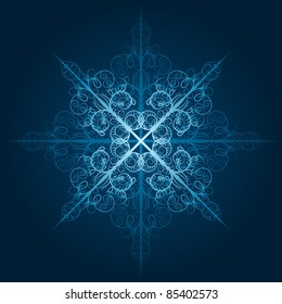 vector highly detailed blue snowflake