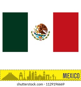 Vector highly detailed flag of Mexico. EPS 10