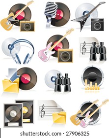 Vector highly detailed musical icon set