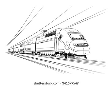 electric train drawing