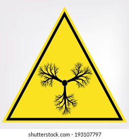 Vector hight radiation activity signal with bare trees